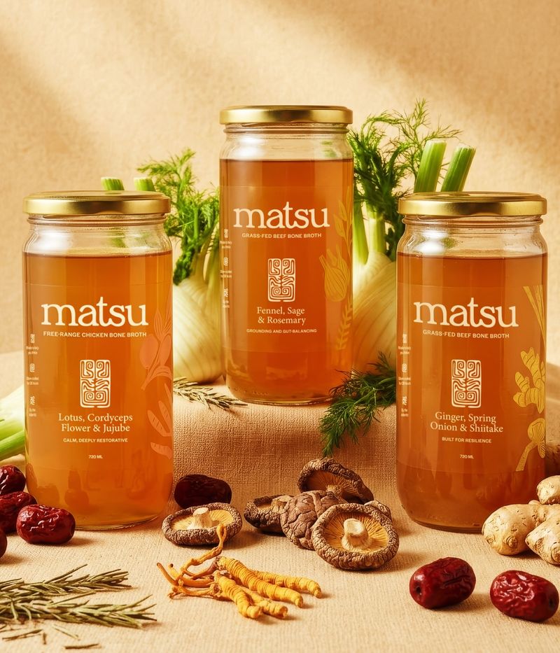 Matsu sample pack, a tasting set of slow-simmered premium bone broth in 720ml glass jars Matsu sample pack, a tasting set of slow-simmered premium bone broth in 720ml glass jars